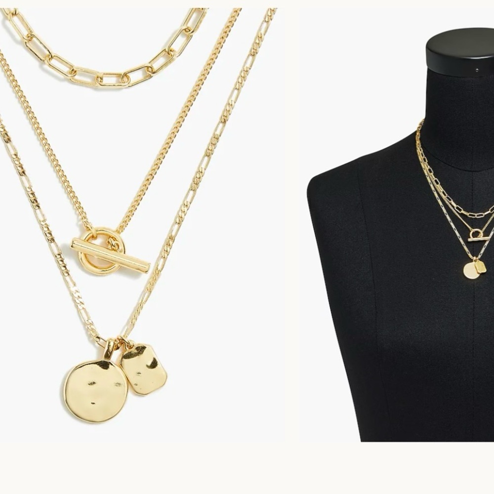 J. Crew Three- Layer Gold Necklace NWOT